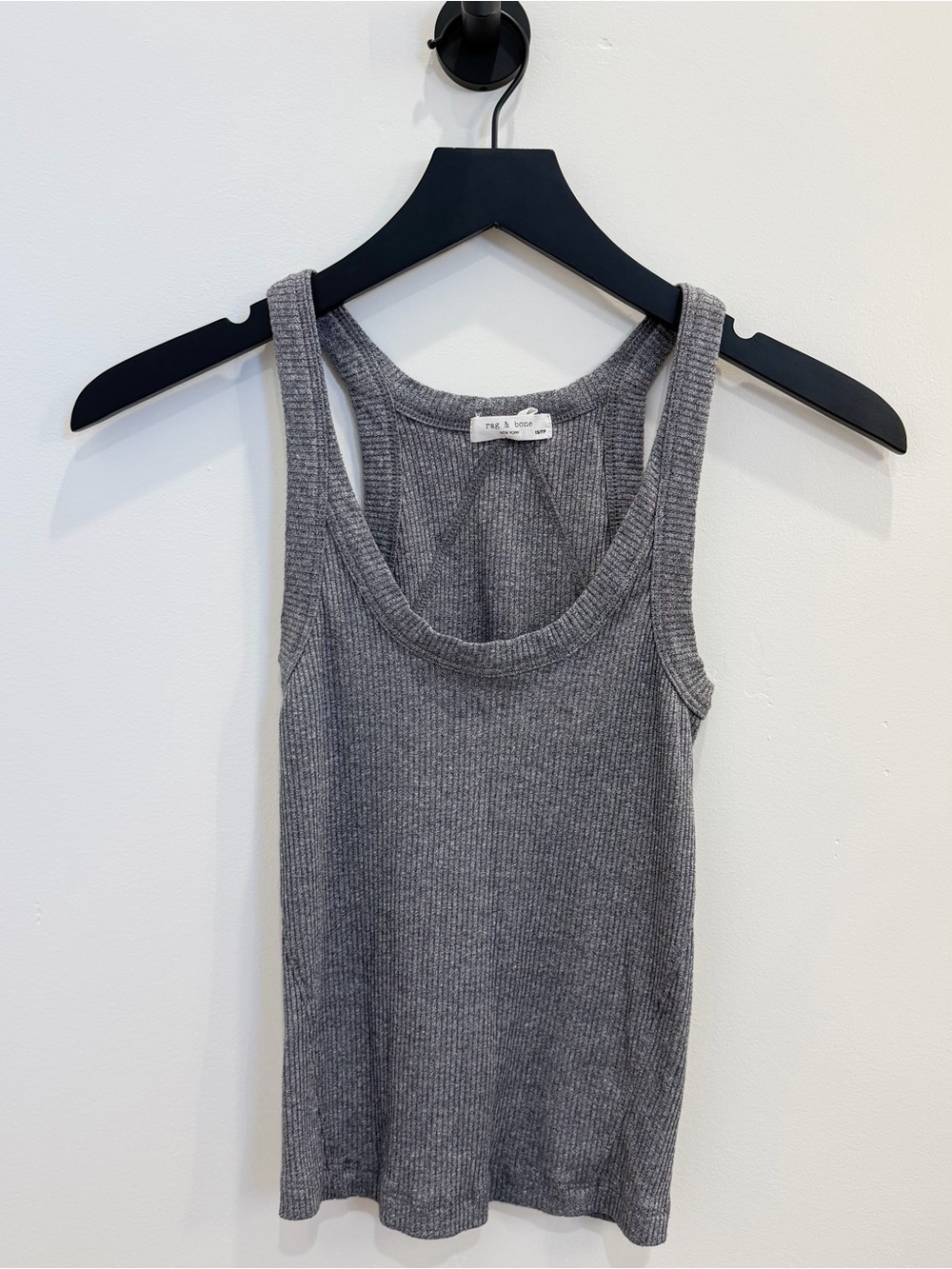 rag & bone Gray Ribbed Scoop Tank